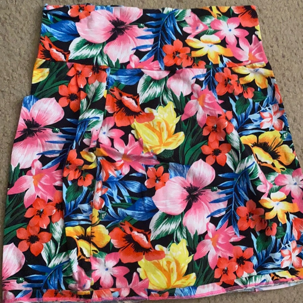 Pink floral skirt